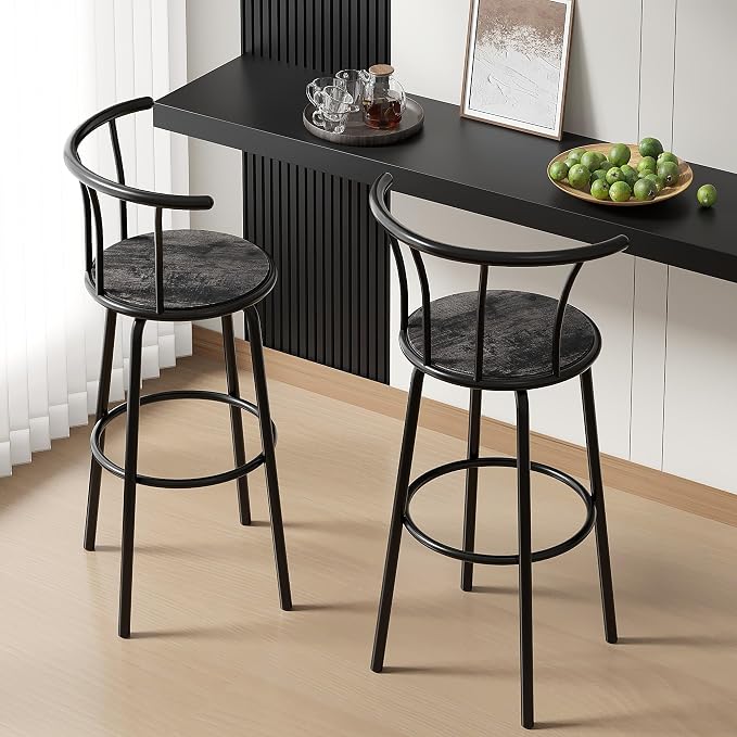 VECELO Bar Stools Set of 4, Swivel Counter Barstools - Image 8