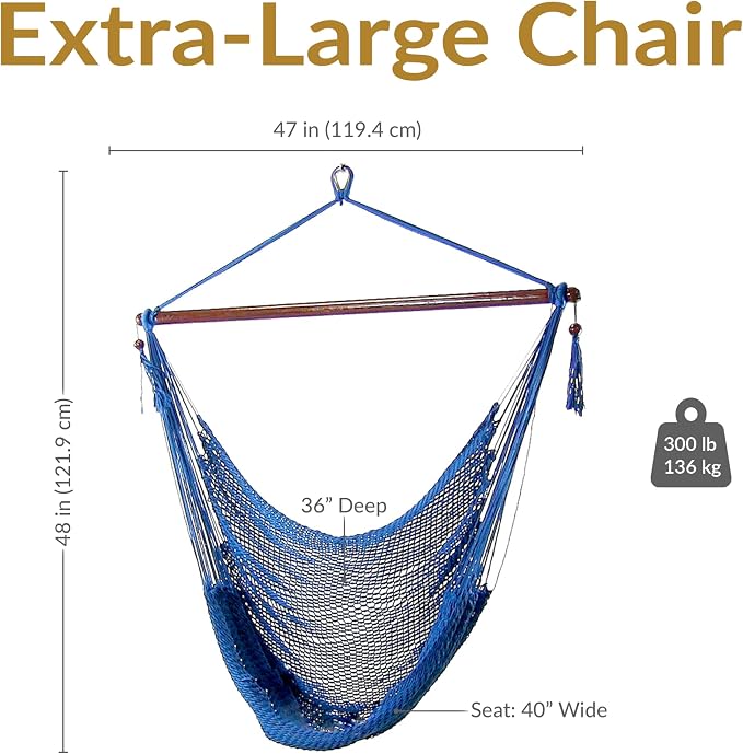 Sunnydaze Outdoor Hammock Chair Swing - Image 6