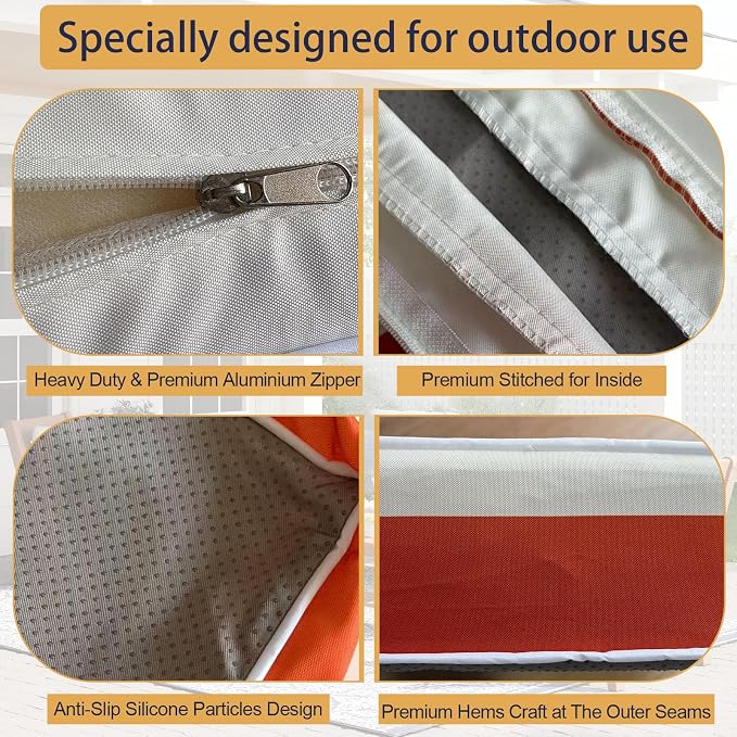 Outdoor Cushion Covers for Patio Furniture, Patio Cushion Covers Replacement - Image 4