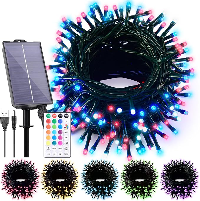 Solar String Lights Outdoor Waterproof 40Ft, 18 Colors Changing 100 LED - Image 8