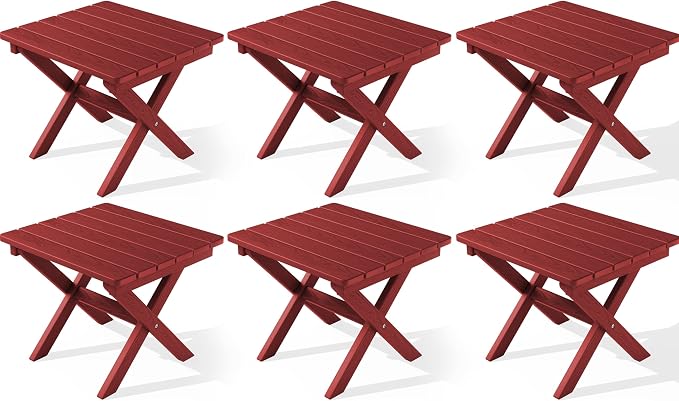 SERWALL Folding Outdoor Side Table Set of 6, Adirondack End Table by SERWALL