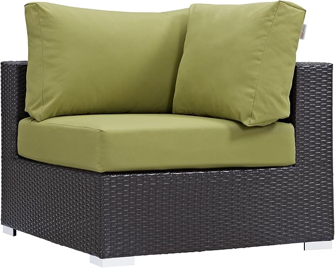 Modway Convene Wicker Rattan Outdoor Patio Sectional Sofa Corner Seat in - Image 3