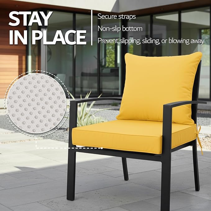22x22 Inch Patio Chair Cushions Set of 2, Outdoor Furniture Cushions - Image 5