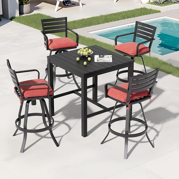 Pellebant Outdoor Bar Stools Set of 4 - Image 4