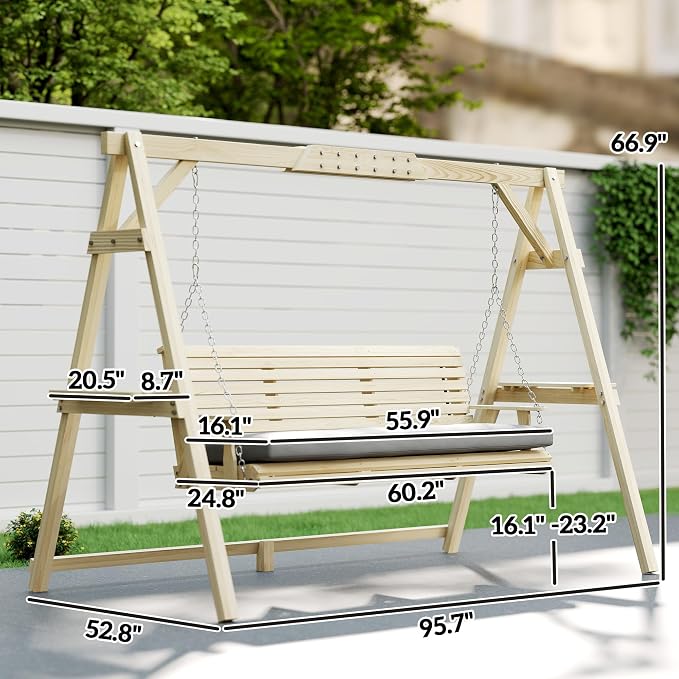 Outsunny 3 Seat Porch Swing - Image 7