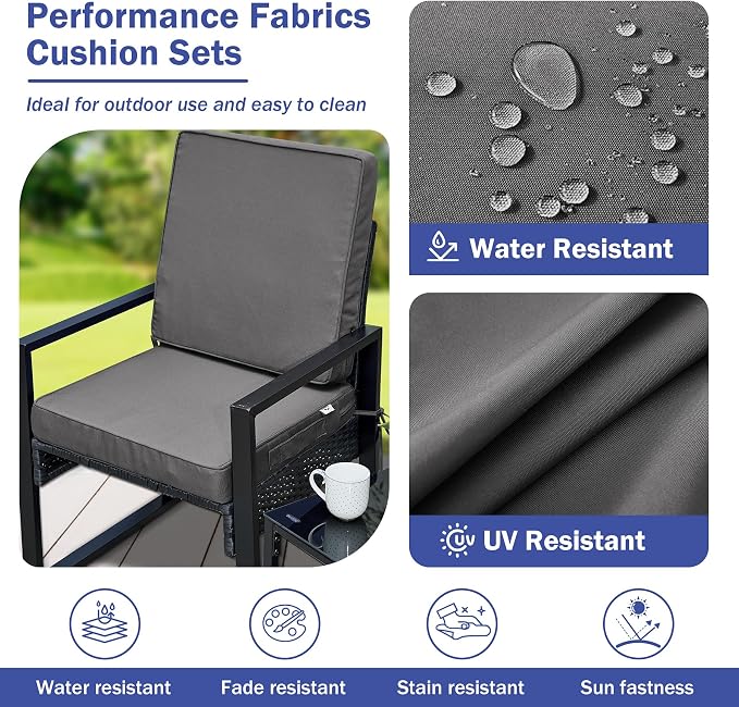 Outdoor Cushions, Outdoor Chair Cushions 24x24x4 Inch, Cushions - Image 4