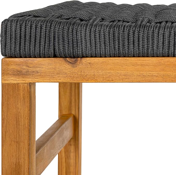 JONATHAN Y BSL1201B-SET2 Armand 30" Modern Coastal Backless Acacia Wood Outdoor - Image 7