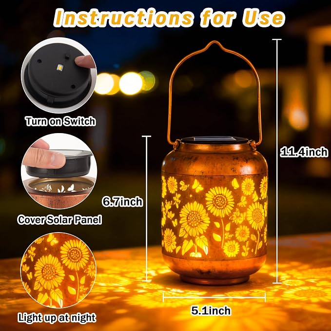 Solar Lanterns Outdoor Waterproof, Sunflower Gifts - Image 4