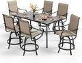 PHI VILLA 7 Piece Outdoor Bar Set, Counter Height Patio Bar Furniture Rectangle by PHIVILLAThepioneerofcomfortablehouseholdsupplies
