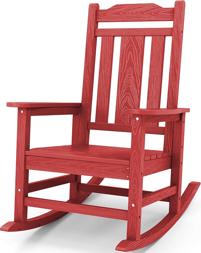 SERWALL Oversized Rocking Chair, HDPE Outdoor Rocking Chairs, Patio Rocking by SERWALL