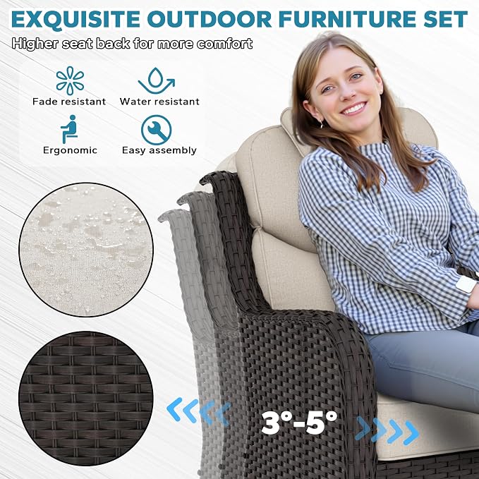 Patio Swivel Rocker Chairs of 2 - Image 3