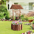 VINGLI Wooden Wishing Well Outdoor Planters, Well Covers by VINGLI