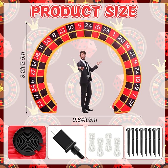 10 ft Casino Night Inflatable Decorations - Image 2