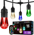 Enbrighten Vintage Outdoor String Lights, 12 RGB Acrylic Bulbs, Weatherproof by Enbrighten