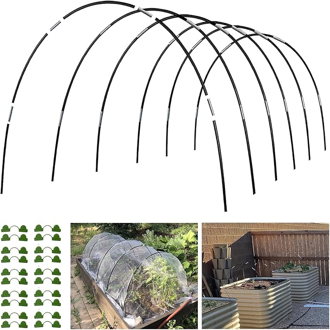Garden Hoops Grow Tunnel, 6 Sets of 7FT Greenhouse Hoops by Xuwzenkl