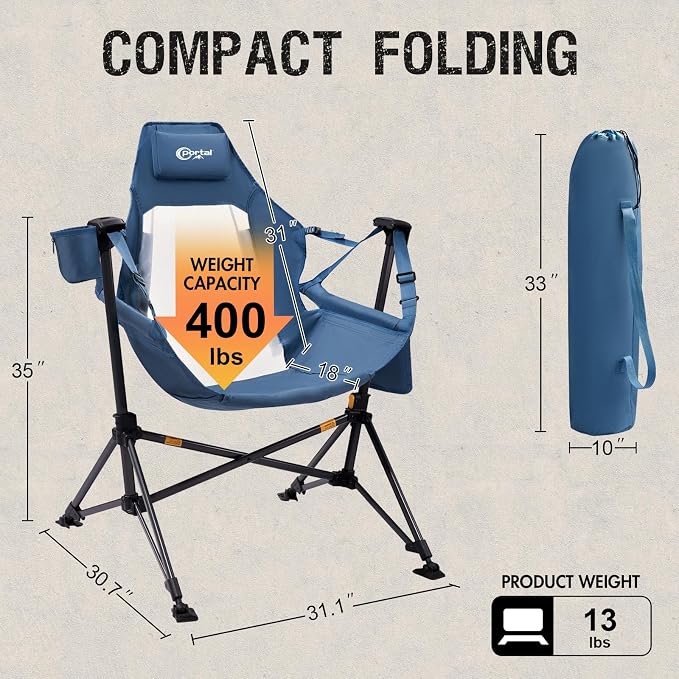Portal Hammock Camping Chair, Portable Outdoor Swinging Chairs - Image 3