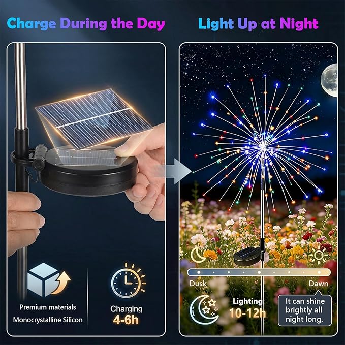 2 Pack Solar Firework Lights Outdoor - Image 4