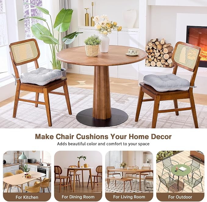 BETU Chair Cushions for Dining Chairs Set of 2, 3.5" Thick Kitchen Table Chair - Image 5