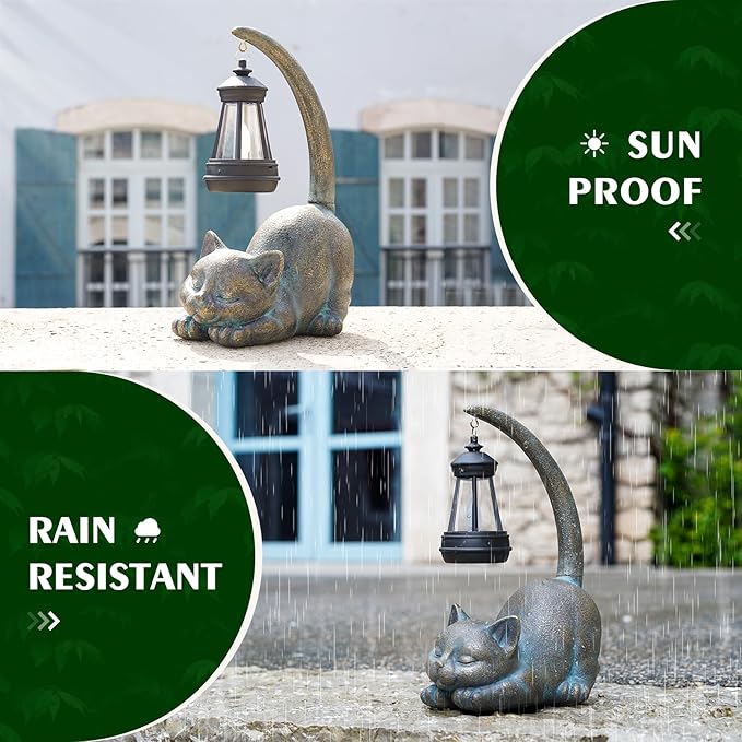 MININOVA Solar Garden Statues Cat Figurine - Image 4