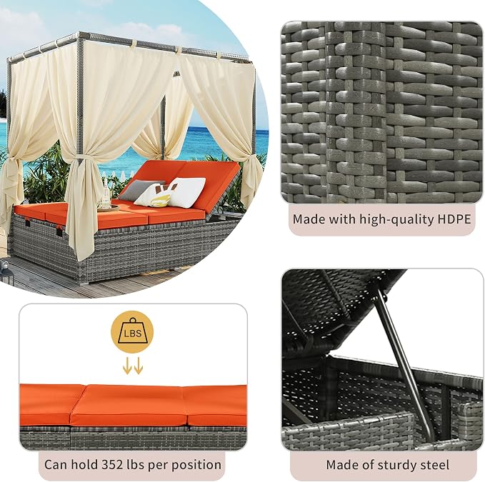 Outdoor Daybed Patio Lounge Bed - Image 2