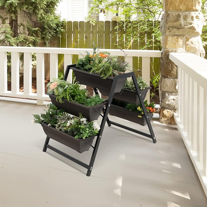 Giantex Vertical Raised Garden Bed, 5 Planter Boxes Container w/Drainage Holes - Image 2