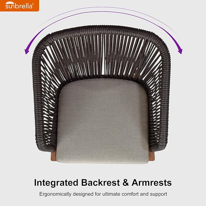 PURPLE LEAF Outdoor Bar Stool Set of 2 Rattan Wicker Patio Stool Bar Height - Image 6