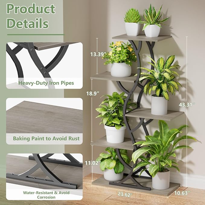 Plant Stand Indoor with Grow Lights - Image 2
