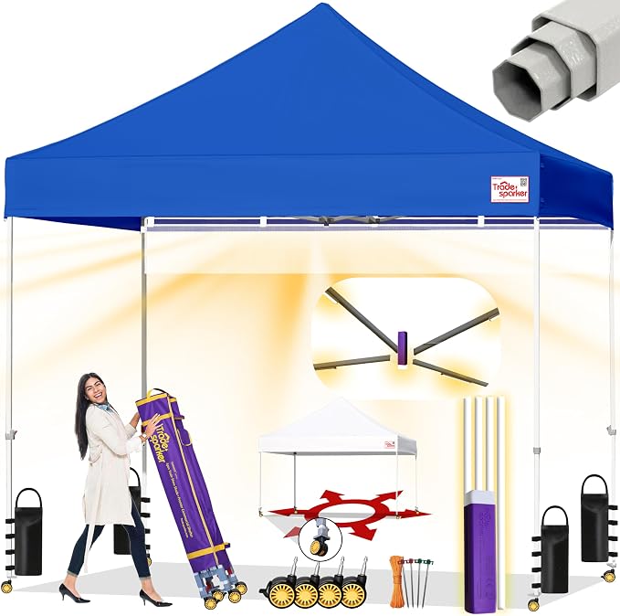 Tradesparker 10x10 Pop Up Canopy Tent, Commercial Movable Canopy by CommercialPopupCanopyRevolutionaryLightcurtainiSystem