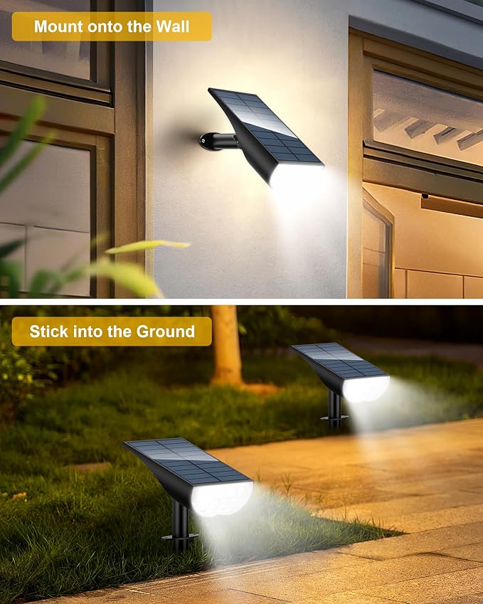 BAXIA TECHNOLOGY Solar Spot Lights Outdoor Waterproof, 3 Lighting Modes Solar - Image 5