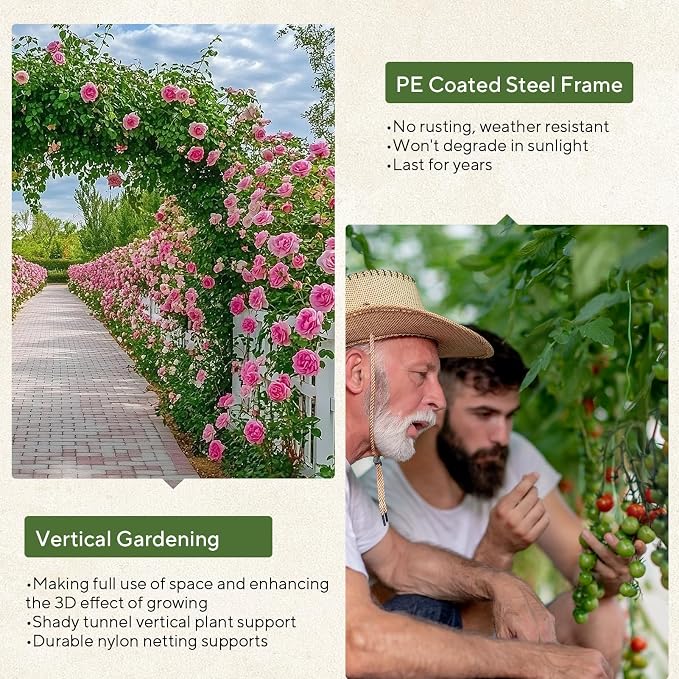 Garden Arch Trellis for Climbing Plants Outdoor, 7.8 ft Tall Cucumber Trellis - Image 5