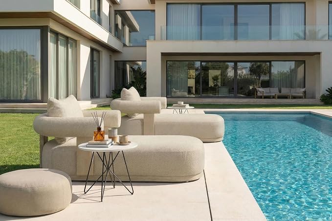 PURPLE LEAF Outdoor Chaise Lounge Set of 2 Chair Modern Aluminum Lounger Daybed by PURPLELEAF