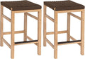 JONATHAN Y CSL1201C-SET2 Armand 25.6" Modern Coastal Backless Acacia Wood by JONATHANY