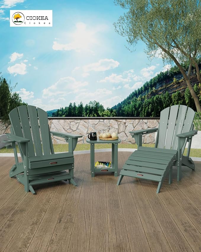 Ciokea Adirondack Outdoor Side Table, 2-Tier Sturdy Patio End Table Weather - Image 2