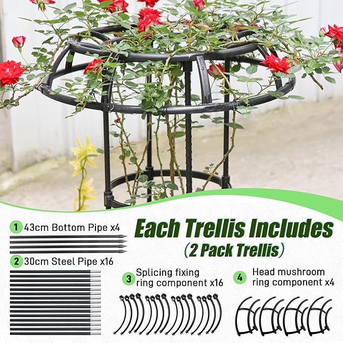 Garden Trellis for Climbing Plants Outdoor, 65 Inch Mushroom Top Trellis for - Image 4