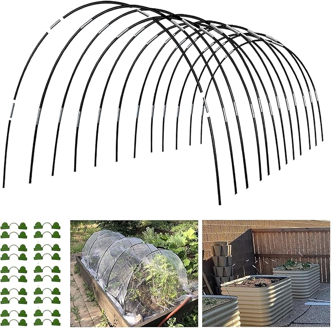 Garden Hoops Grow Tunnel, 12 Sets of 7FT Greenhouse Hoops by Xuwzenkl
