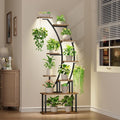 Plant Stand Indoor with Grow Lights, 9 Tiered Corner Plant Holder, Large Flower by BACEKOLL