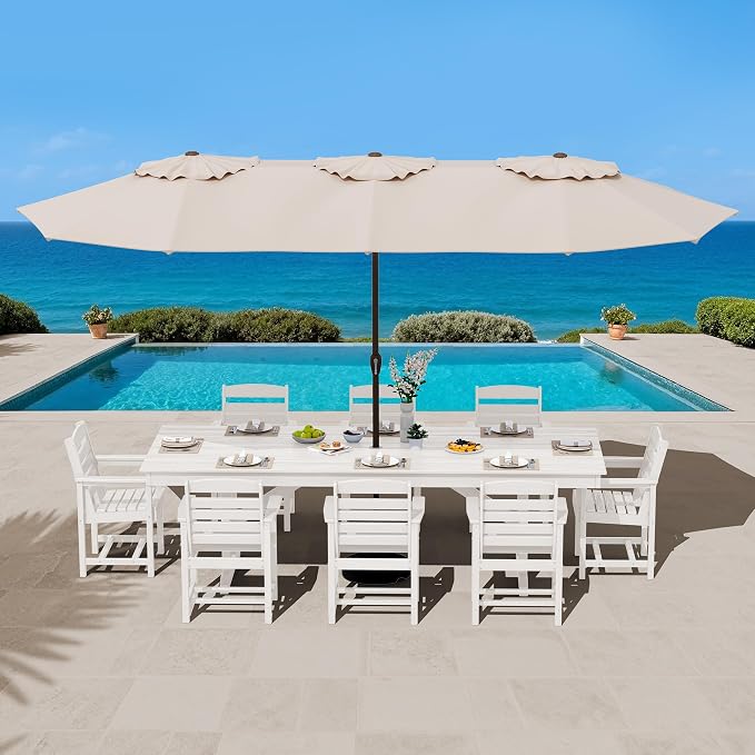 SERWALL Outdoor Dining Chairs Set of 4, All-Weather HDPE Patio Chair - Image 8