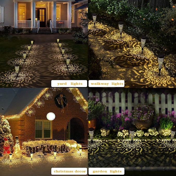 6 Pack Solar Lights Outdoor Garden Decorative Solar Garden Lights - Image 5