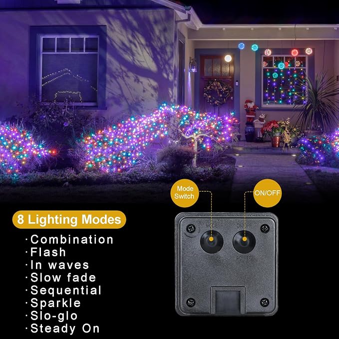 4 Pack Solar Fairy Lights 131.2Ft 400 LED, Twinkle Lights - Image 6