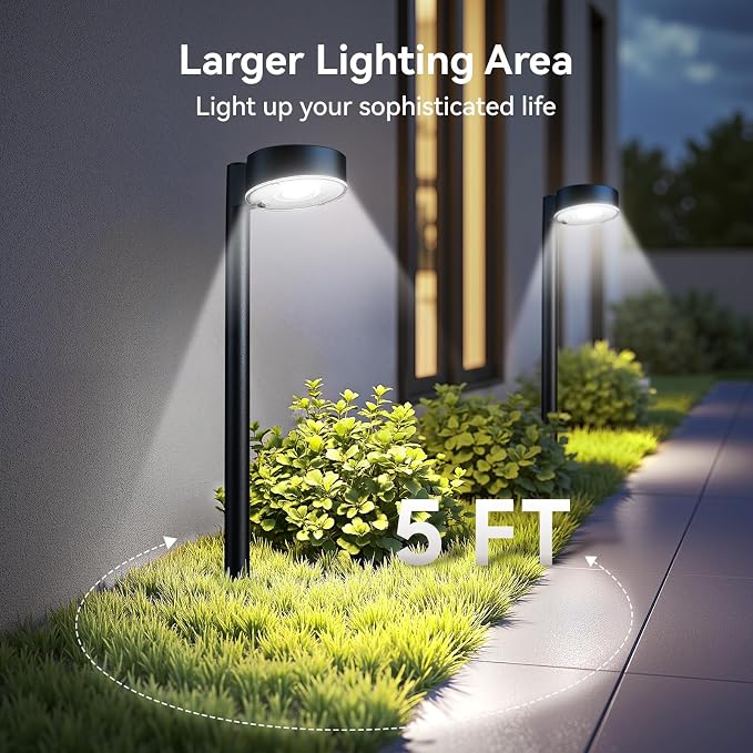 6 Pack Solar Pathway Lights Outdoor, 12 Brighter LED Solar Lights Outdoor - Image 4