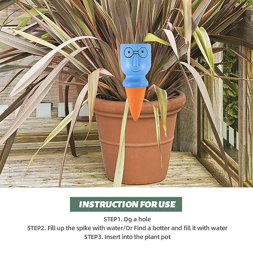 8 Pack Terracotta Watering Spikes, Vacation Self-Watering Planters Devices - Image 3
