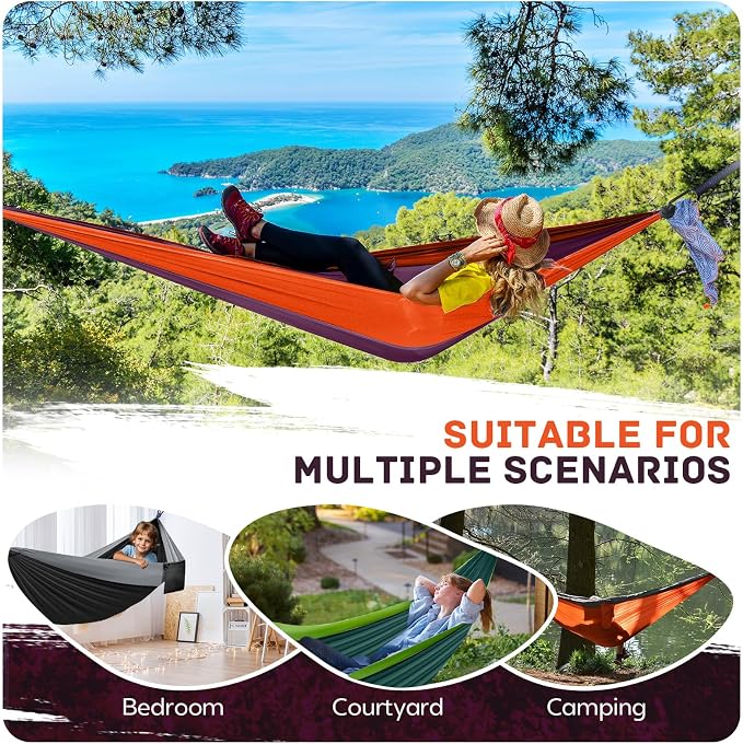 Camping Hammock Lightweight, Portable Hammocks Parachute Hammock - Image 7