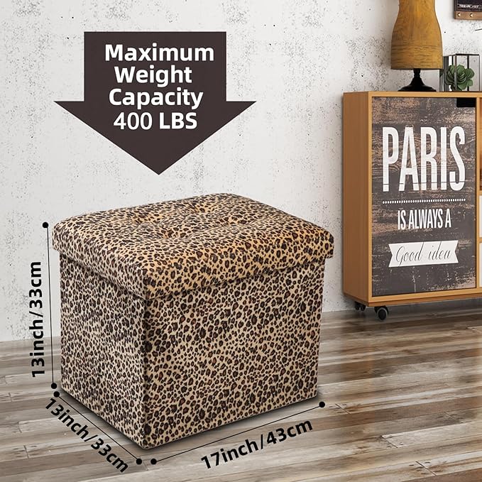 ALASDO Ottoman Storage Ottoman Footrest Stool Small Ottoman - Image 3