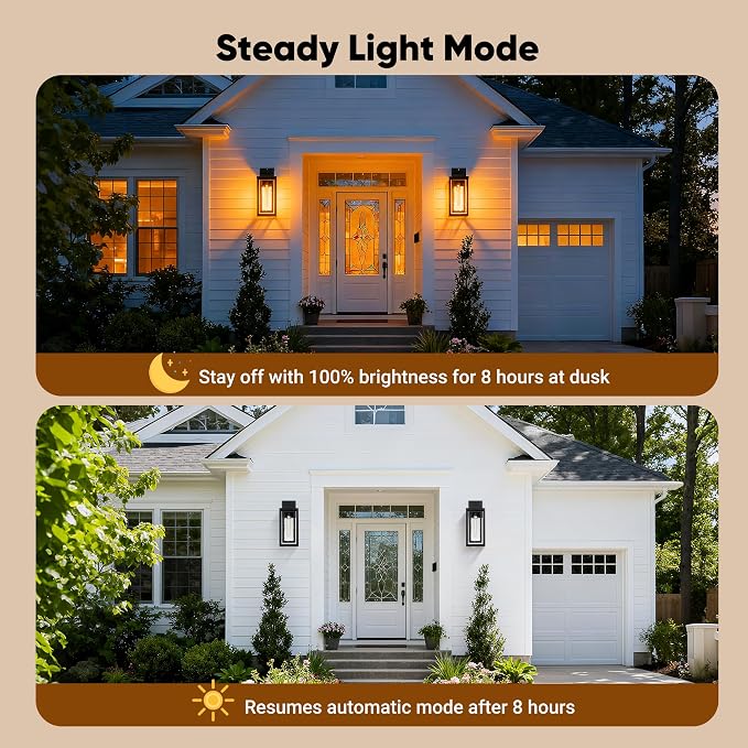 WIHTU Motion Sensor Exterior Porch Light Fixtures, Water Ripple Outdoor Wall - Image 3