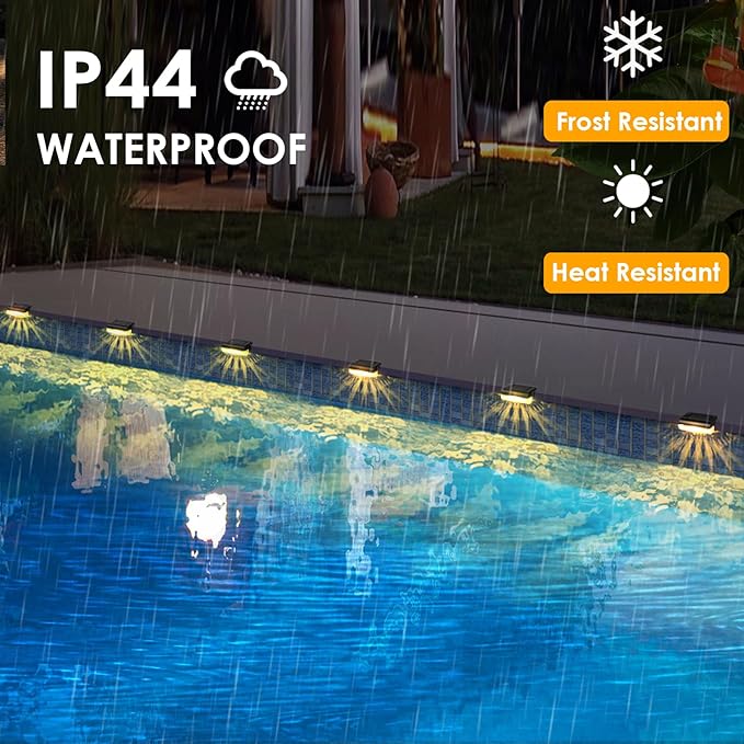 Mancra Solar Step Lights Outdoor, Solar Deck Lights Waterproof Outdoor Lighting - Image 5