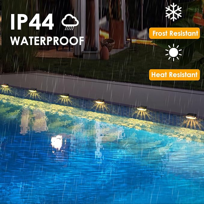 Mancra Solar Step Lights Outdoor, Solar Deck Lights Waterproof Outdoor Lighting - Image 3