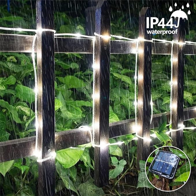 QITONG Solar Rope Lights, 2 Pack Each 33ft 100LED String Light Outdoor - Image 5