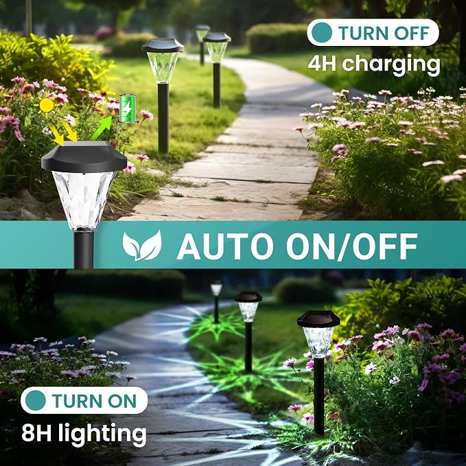 GIGALUMI 16 Pack Solar Lights Outdoor Waterproof, Outdoor Solar Lights - Image 3
