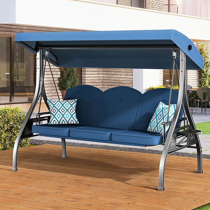 3 Seat Outdoor Porch Patio Swing by zzw