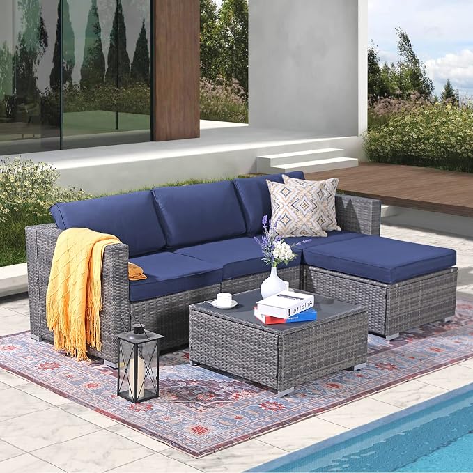 Patiorama 5 Piece Outdoor Patio Furniture Set, Outdoor Sectional Conversation - Image 7